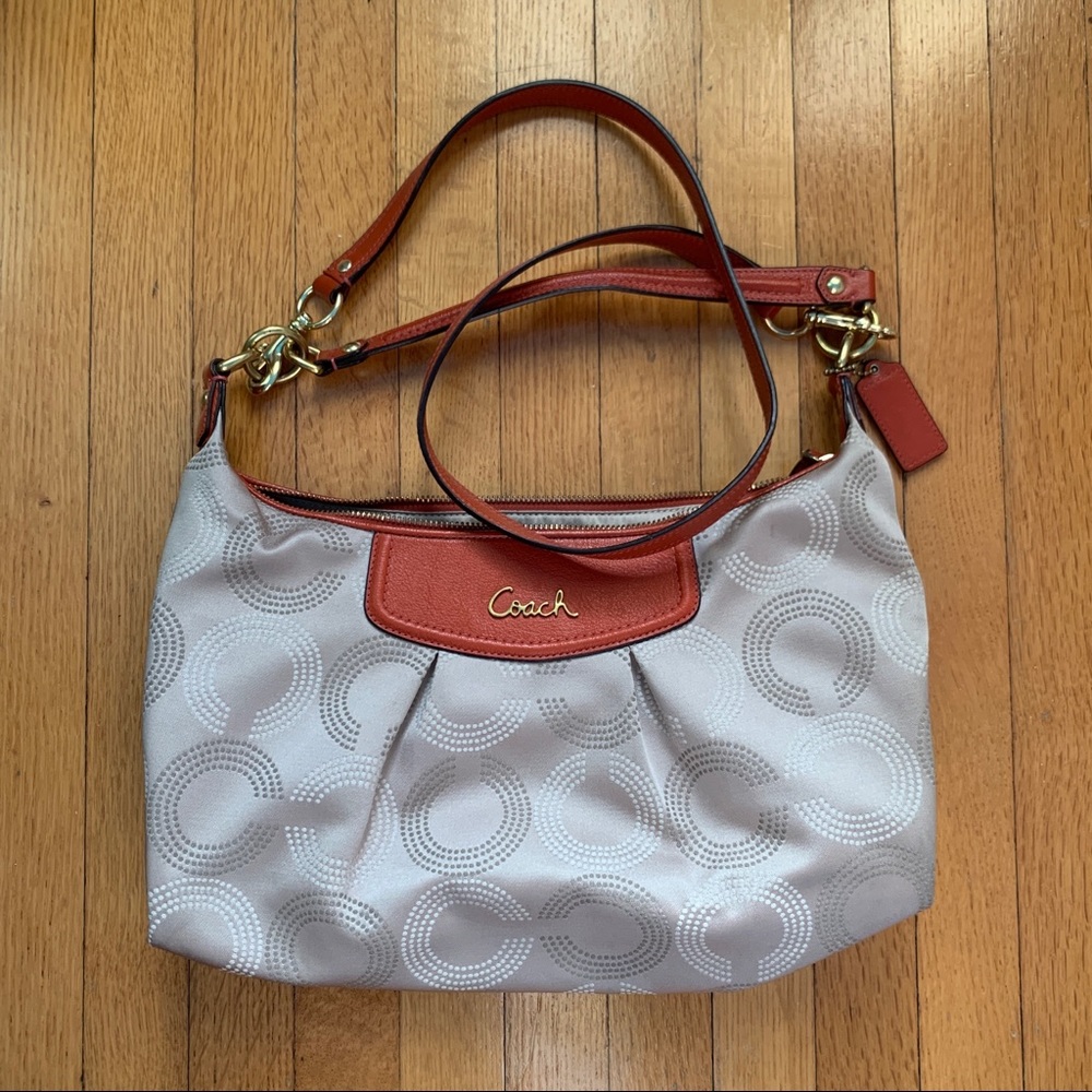 Coach Orange and Cream Crossbody Bag